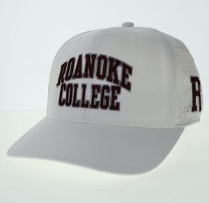 Image of Hat- mid pro white Roanoke College R on side